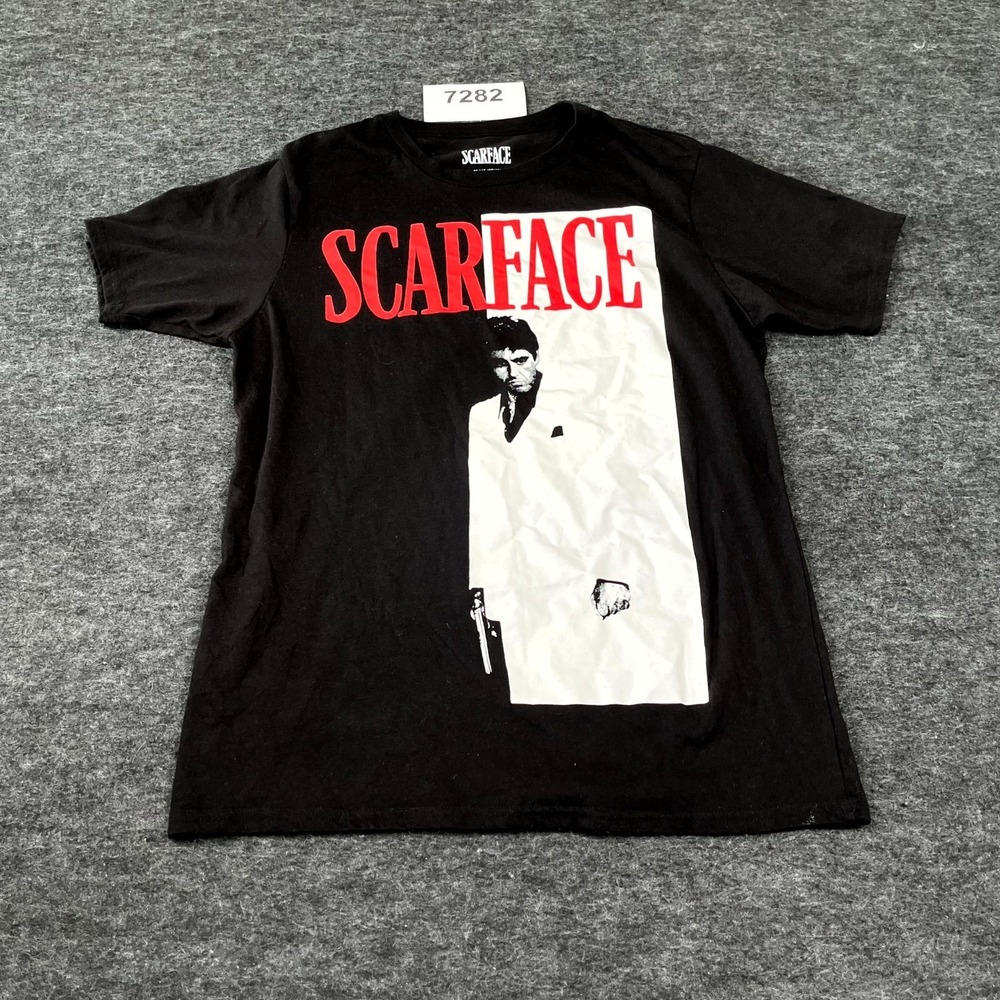 Scarface T Shirt Mens Medium Black Movie Tony Montana Graphic Print Crew Neck